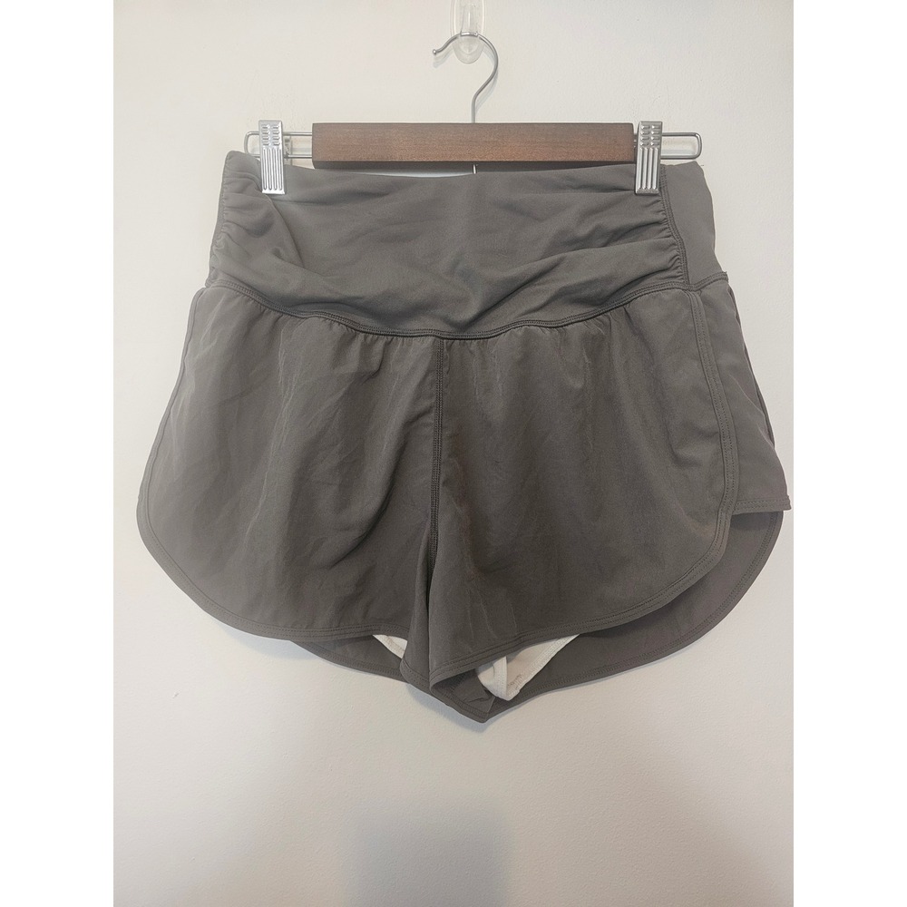 Athletic Born Primitive Running Shorts Womens M Gray Ruched High Waist Liner